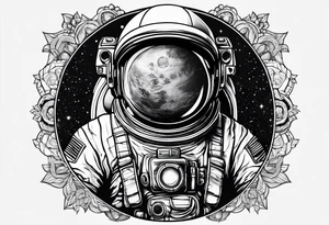 A meditating astronaut tattoo idea