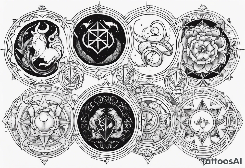 Gemini, Scorpio, Cancer, Sagittarius tattoo idea