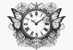 Half butterfly, half clock, with a cardinal tattoo idea