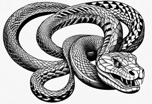 Snake 3d down the shoulder tattoo idea