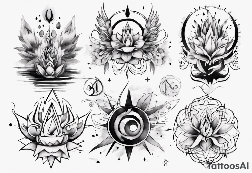 Abstract inner peace tattoo idea
