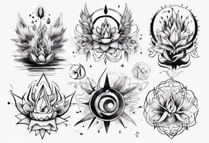 Abstract inner peace tattoo idea