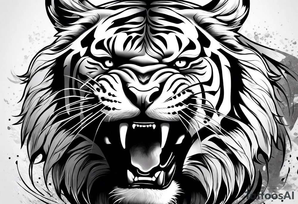 Snarling Tiger tattoo idea