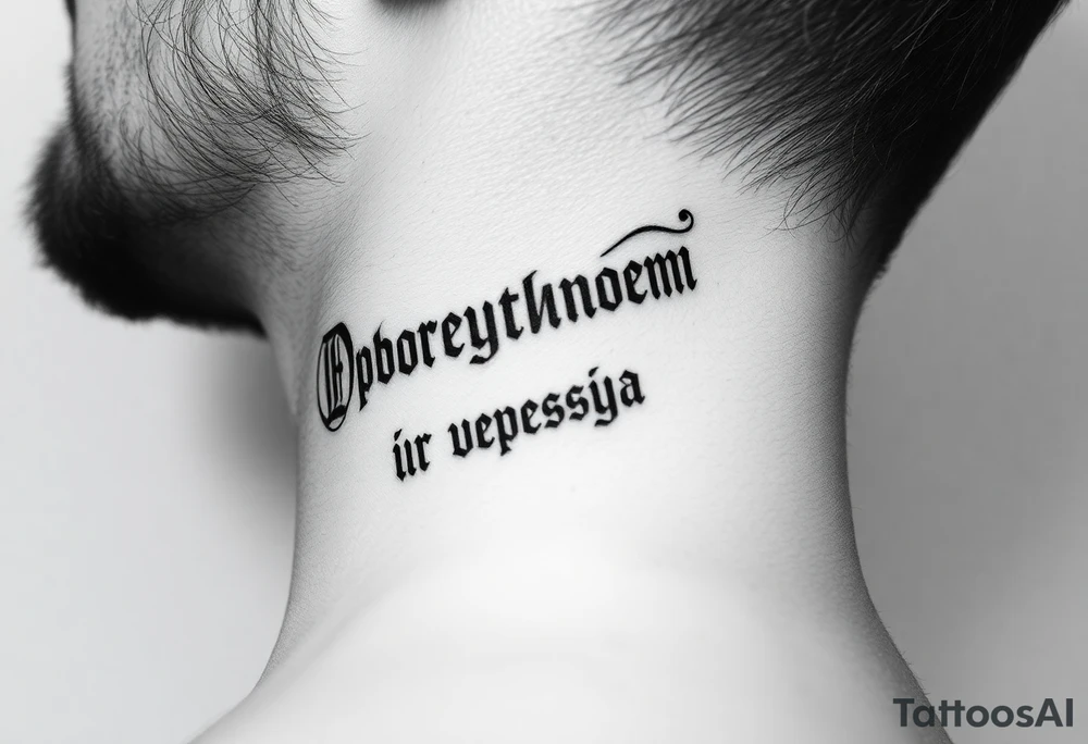 russian orthodox phrase IN russian on the side of my left neck tattoo idea