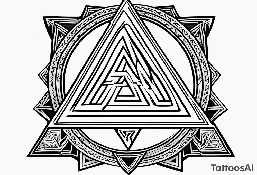 Valknut Valhalla sword shield tattoo idea