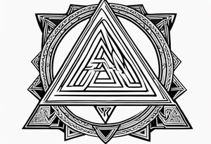 Valknut Valhalla sword shield tattoo idea