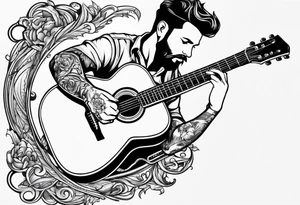 Father and child guitar tattoo idea