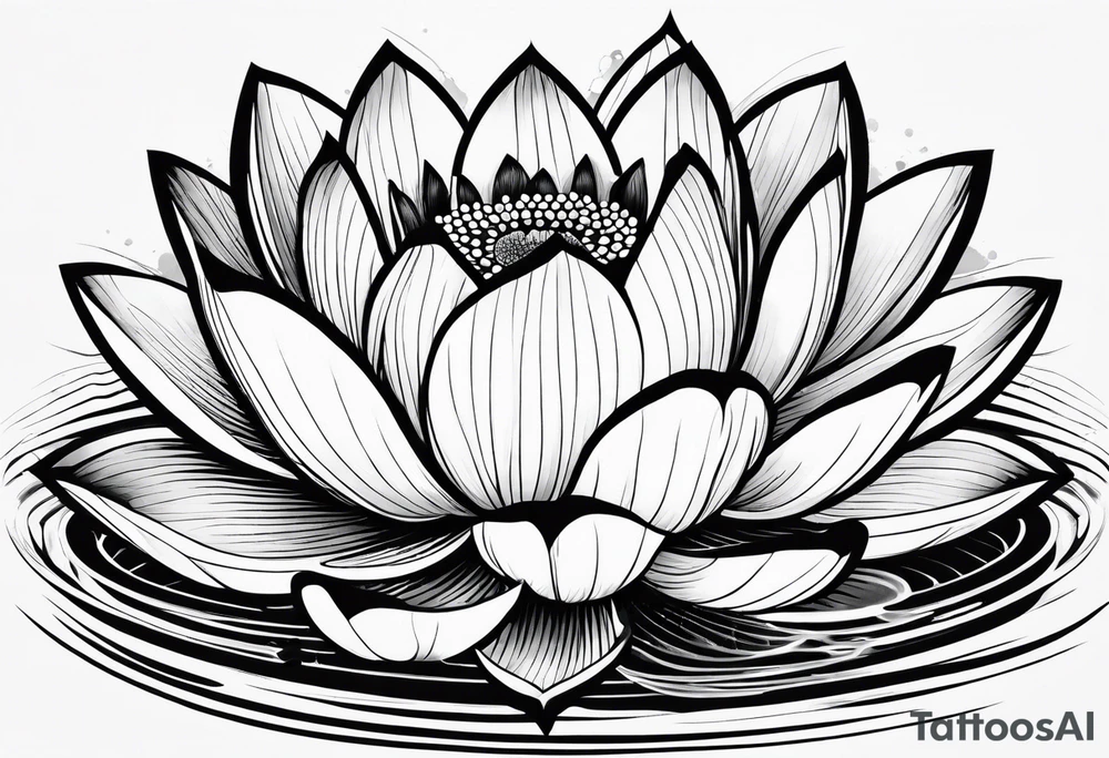 Lotus flower on water tattoo idea