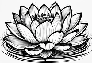 Lotus flower on water tattoo idea