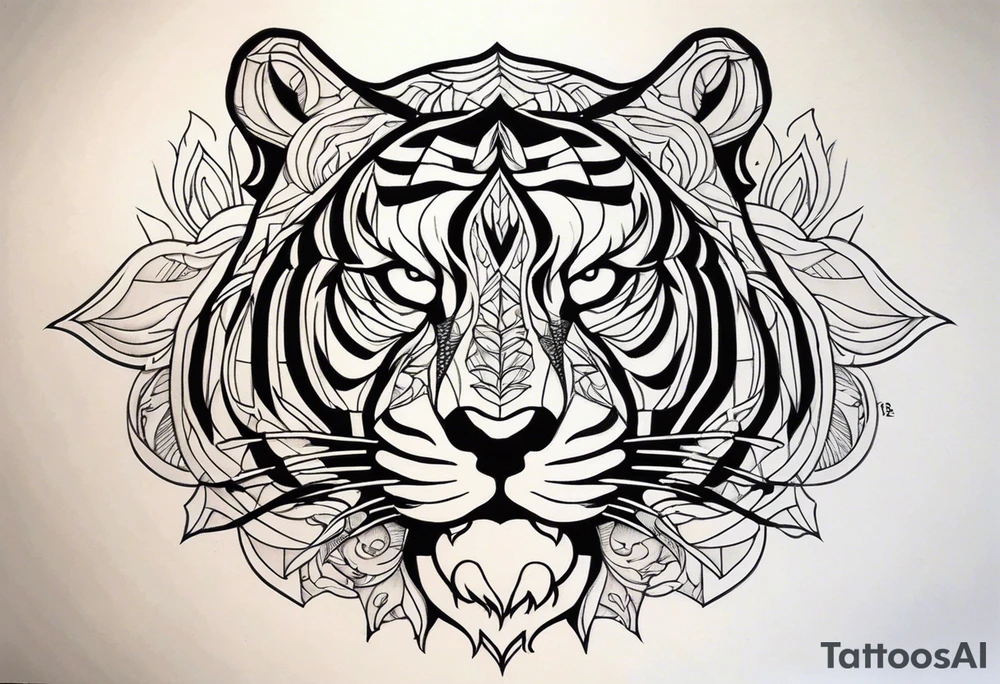 Tigre com asas tattoo idea