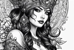 Gothic female style tattoo idea