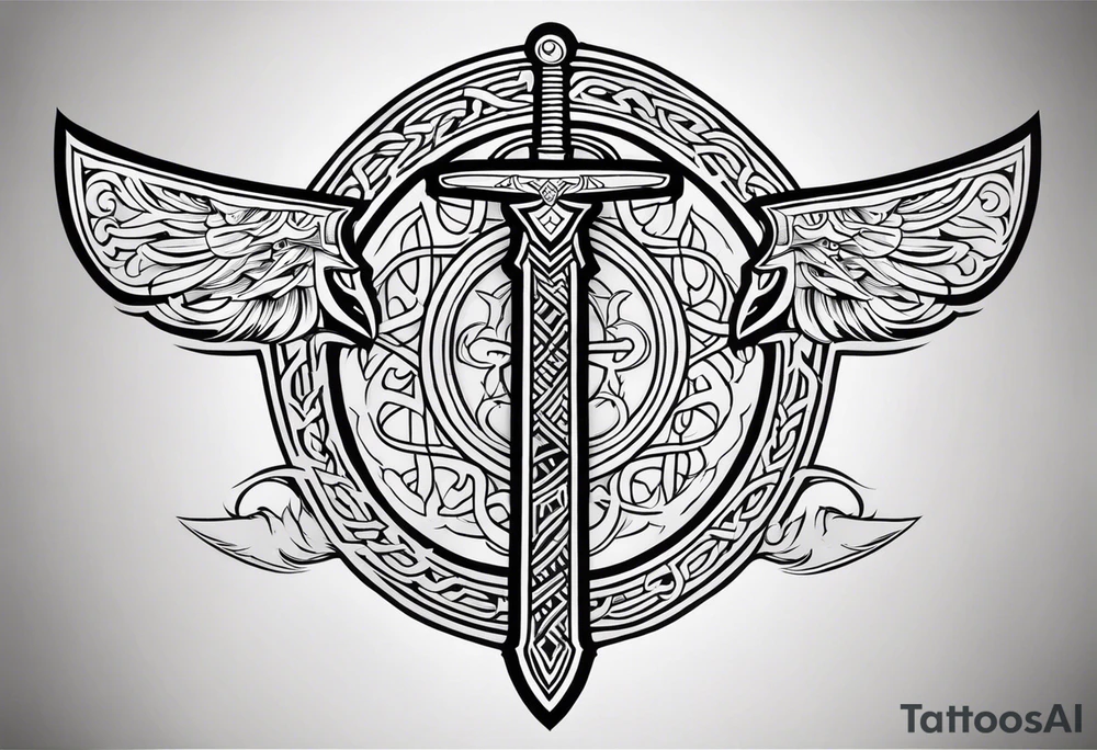 Valhalla viking 
Sword shield gods tattoo idea