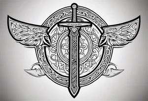 Valhalla viking 
Sword shield gods tattoo idea