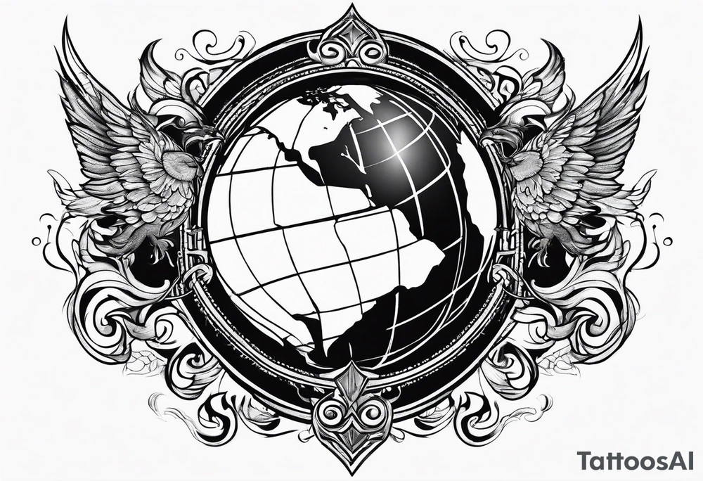 earth on fire tattoo idea
