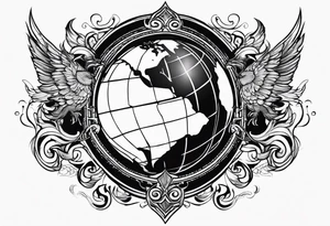 earth on fire tattoo idea