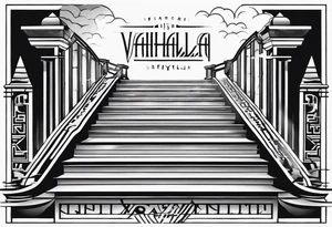 Valhalla  fog stairs mist tattoo idea