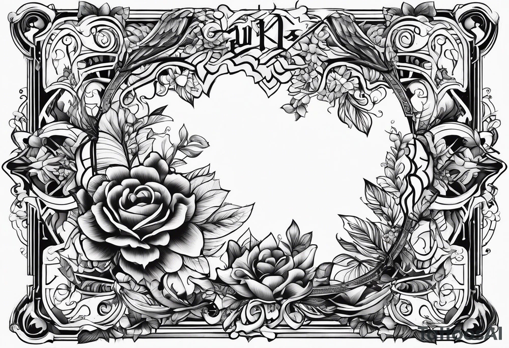 beautiful text box tattoo idea