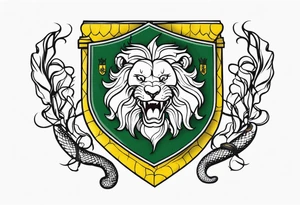 New school Scottish lion rampant with gadsden snake tattoo idea