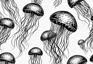 Jellyfish swimming bubbles tattoo idea