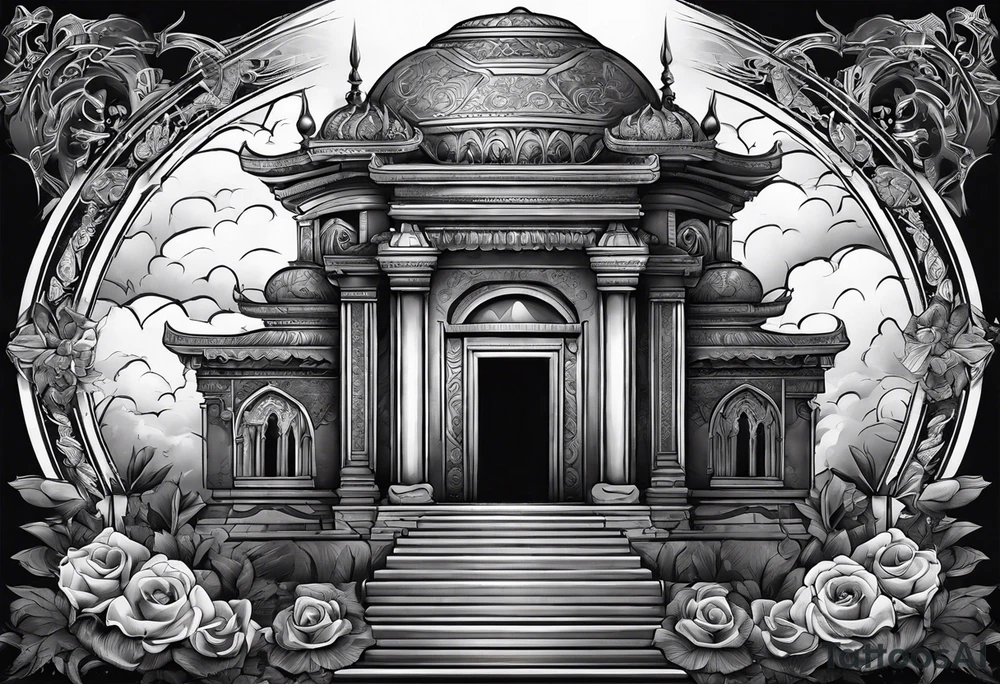 Tomb with smoke tattoo idea