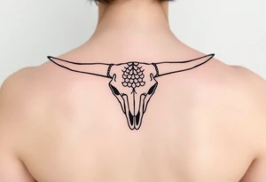 Longhorn skull with scales tattoo idea