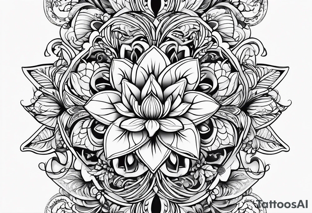 ornaments of flowers tattoo idea