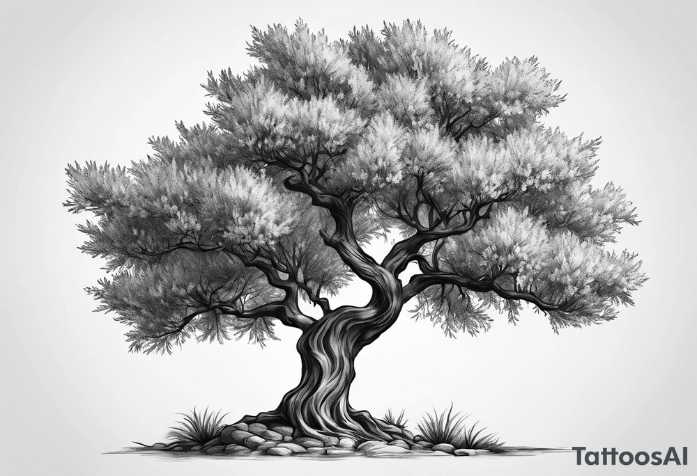 Russian olive tree tattoo idea