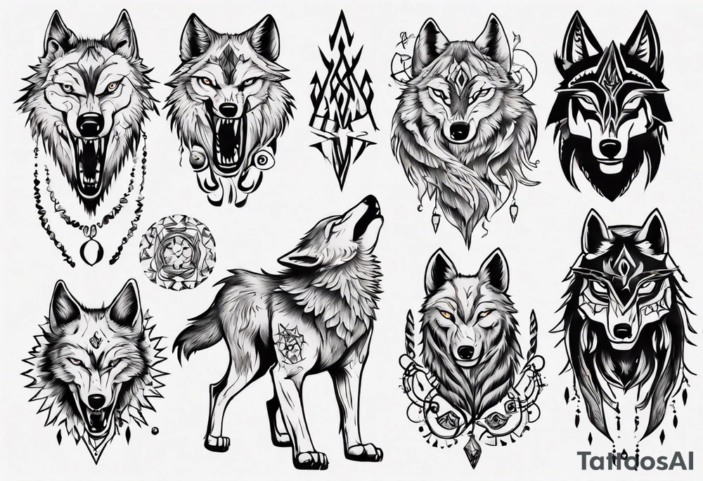 wolf dancing tattoo idea
