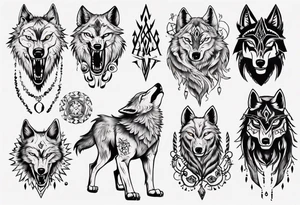wolf dancing tattoo idea