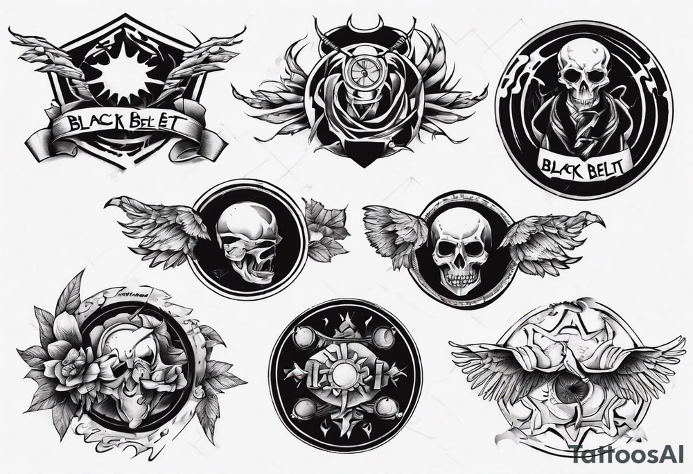 black belt over night and day tattoo idea