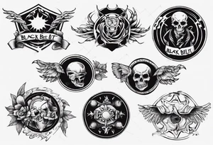 black belt over night and day tattoo idea
