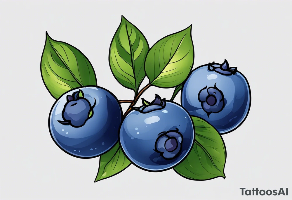 3 blueberries with a leaf tattoo idea