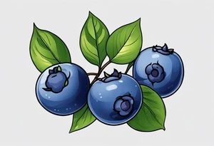 3 blueberries with a leaf tattoo idea