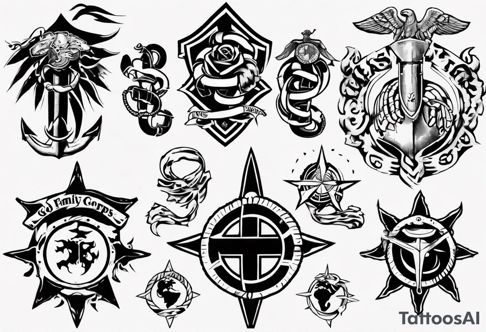 God, family, Marine Corps tattoo idea