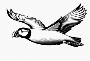 a flying puffin with black wings
 -  forarm Tattoo tattoo idea