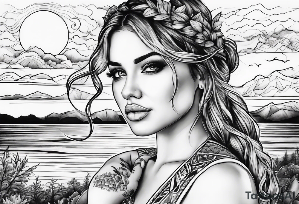 sunset tattoo idea
