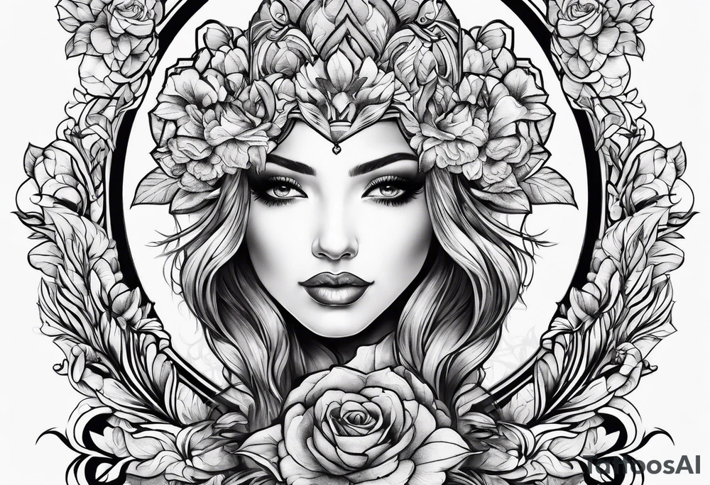 Feminine throat tattoo idea