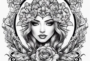 Feminine throat tattoo idea