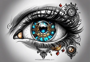 Eye with clock tattoo tattoo idea