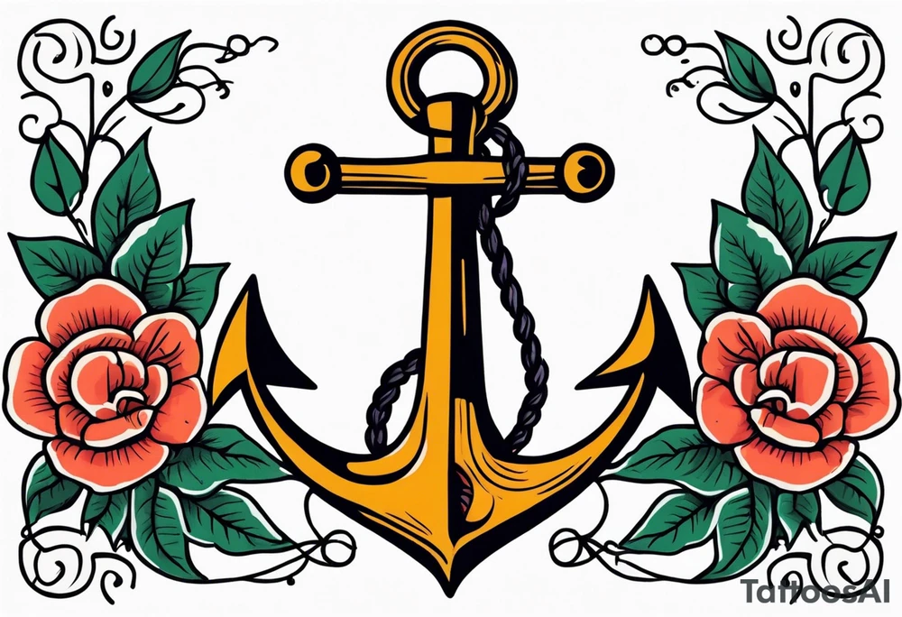 anchor

vintage tattoo style old school traditional bold color simple with flowers surrounded tattoo idea