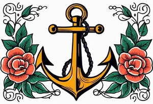 anchor

vintage tattoo style old school traditional bold color simple with flowers surrounded tattoo idea
