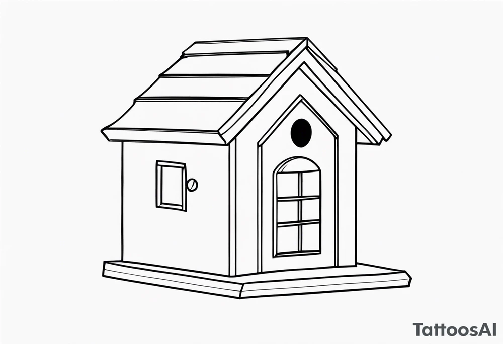 Outline of a birdhouse tattoo idea