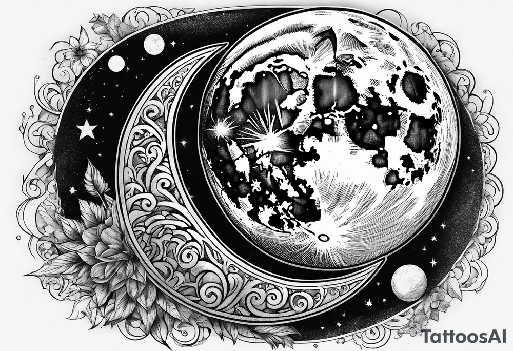 Just a moon tattoo idea