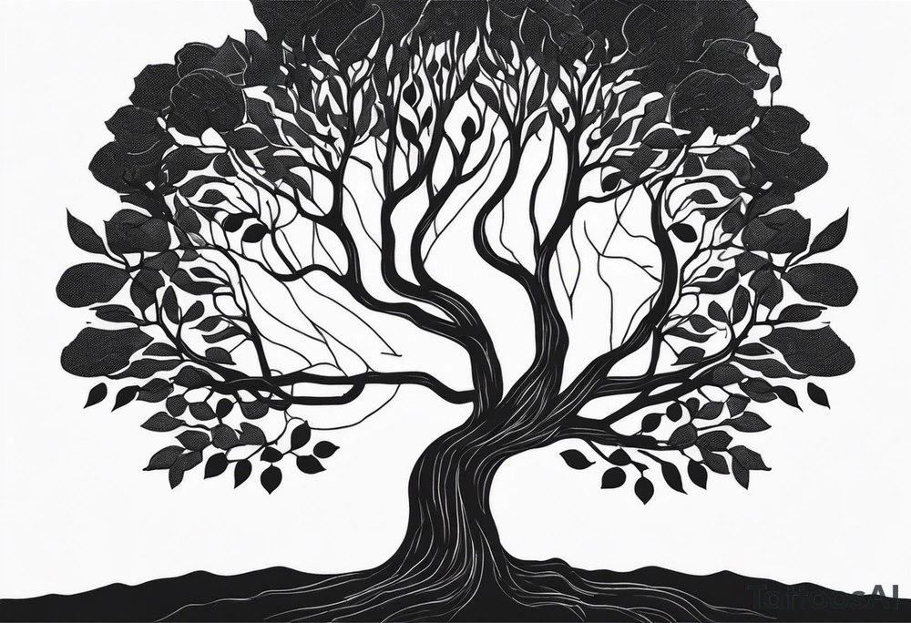tree in the shape of a hand tattoo idea