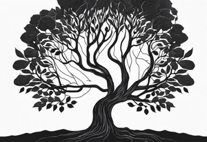tree in the shape of a hand tattoo idea