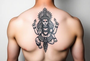Durga Hindu god on chest tattoo idea