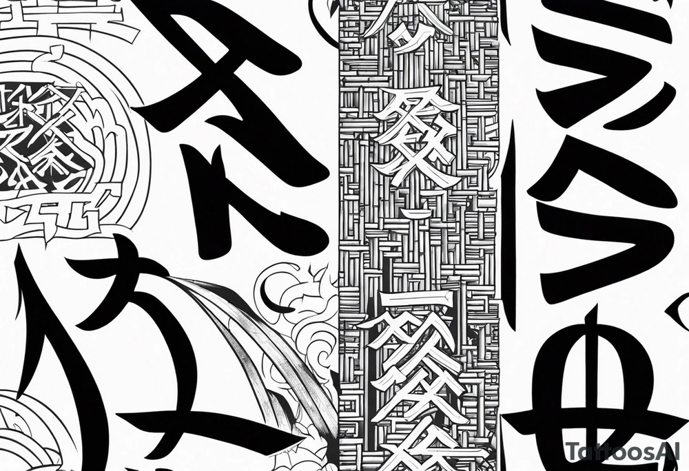 Font, bamboo, Japanese American letters tattoo idea