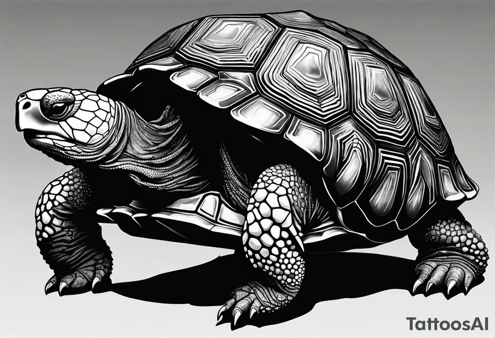 Tortoise. Side profile. Entirely from dots and spots. tattoo idea