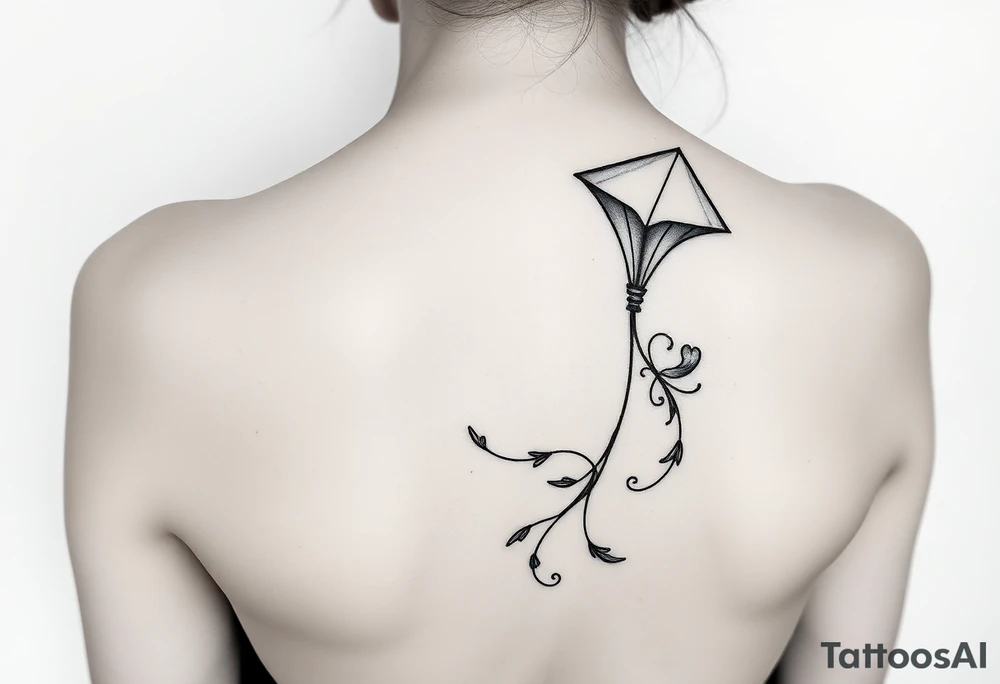Dark Alice in wonderland kite tattoo idea