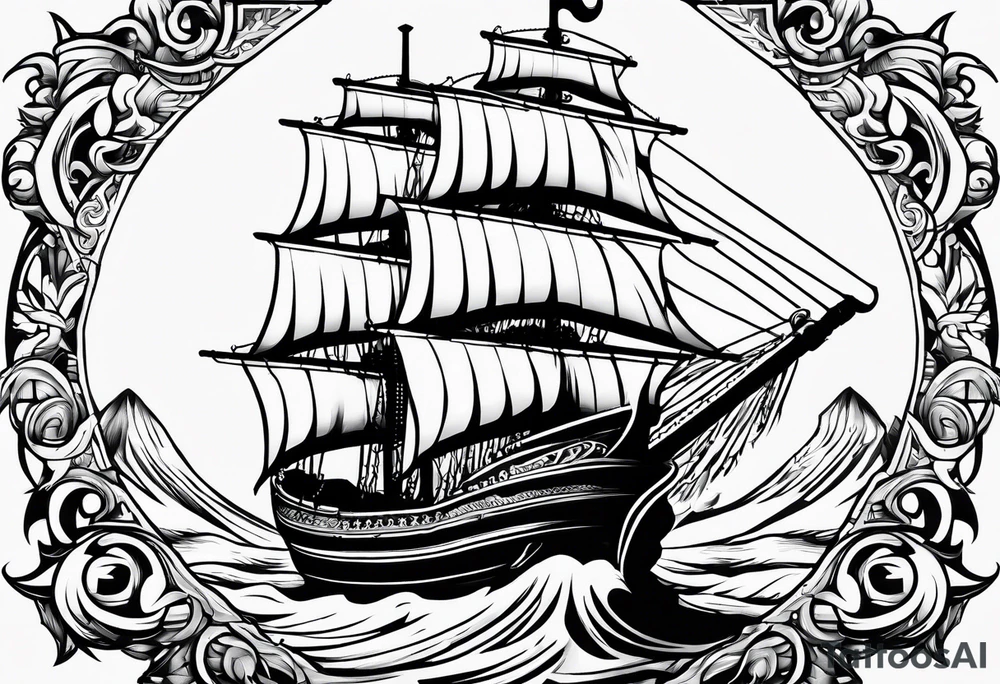 Valhalla sword ship tattoo idea